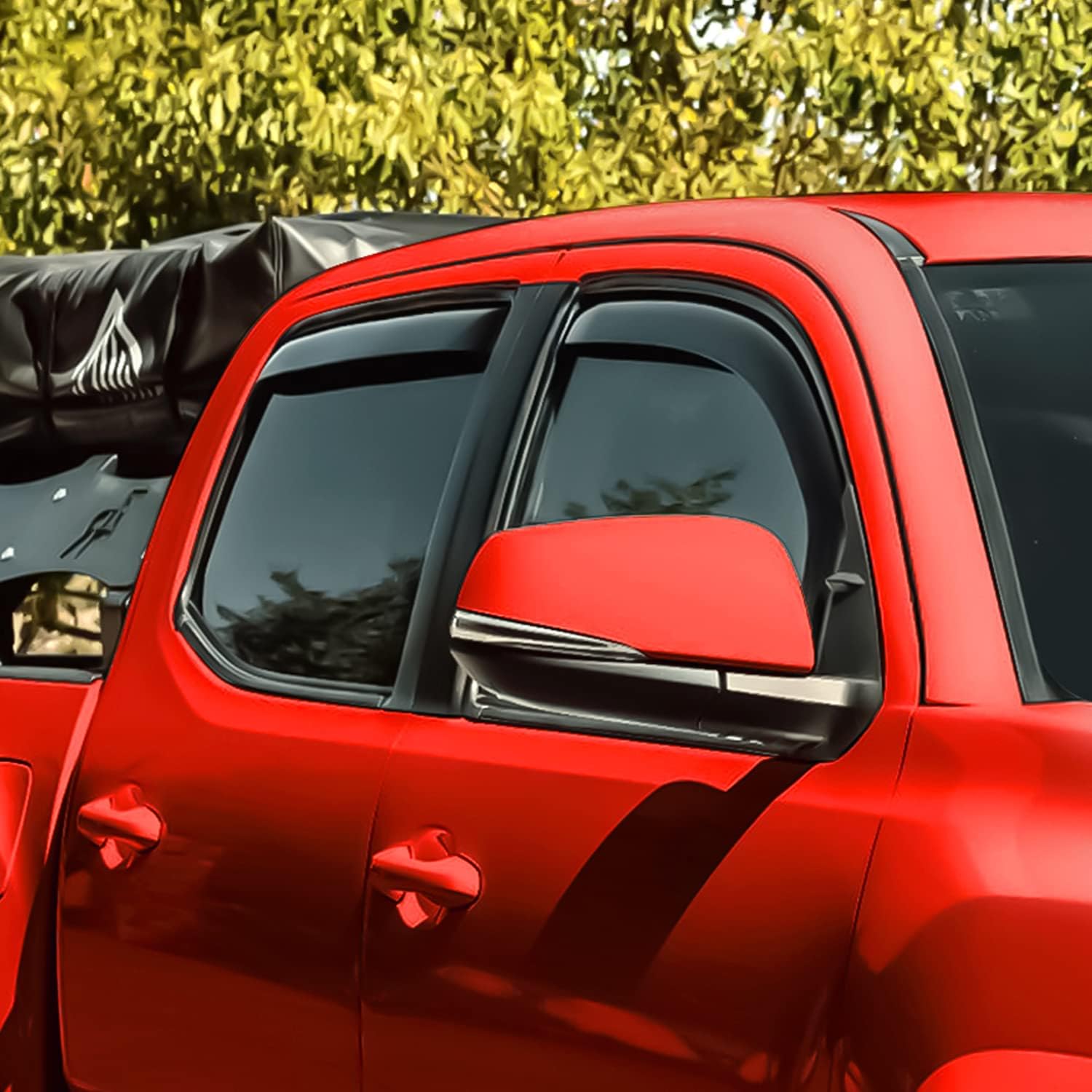Voron Glass in-Channel Extra Durable Rain Guards for Trucks Toyota Tacoma 2016-2022 Double Cab, Window Deflectors, Vent Window Visors, 4 Pieces - 220056