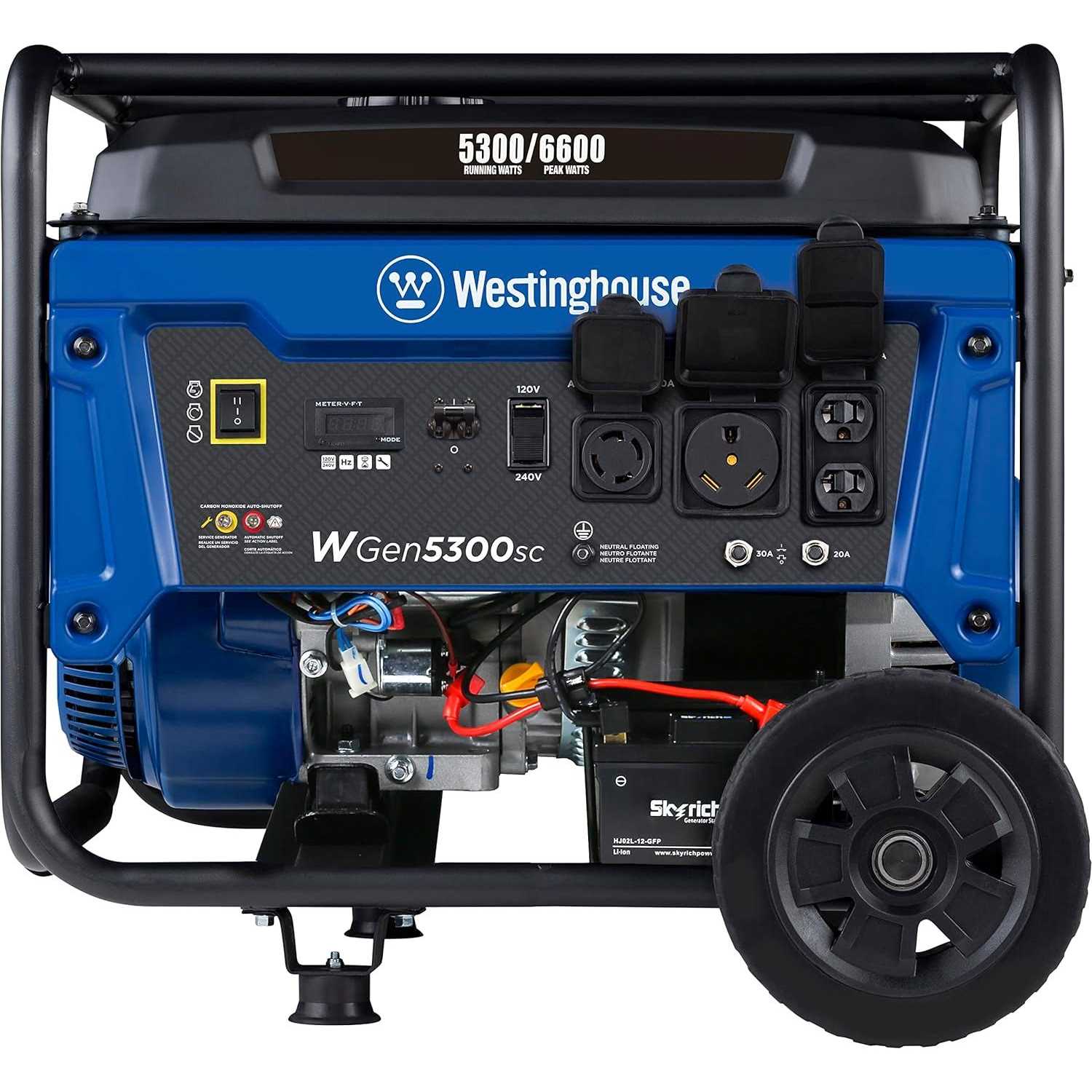 Westinghouse 6600 Watt Electric Start Portable Gas Generator with CO Sensor WGEN5300SC - Shop Hardware Tools Online Store
