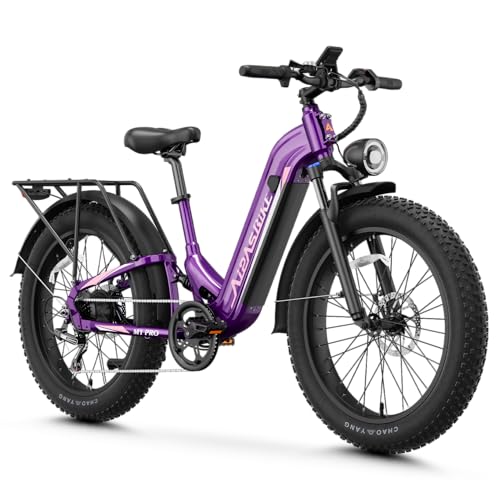 M1 Pro Electric Bike, 1800W Peak Motor Electric Bike for Adults, 48V 17.5Ah, 26'' x 4.0'' Fat Tire Electric Mountain Bike, Ebike with 85 Miles, 36MPH, 7 Speed 110Nm and Dual Suspension