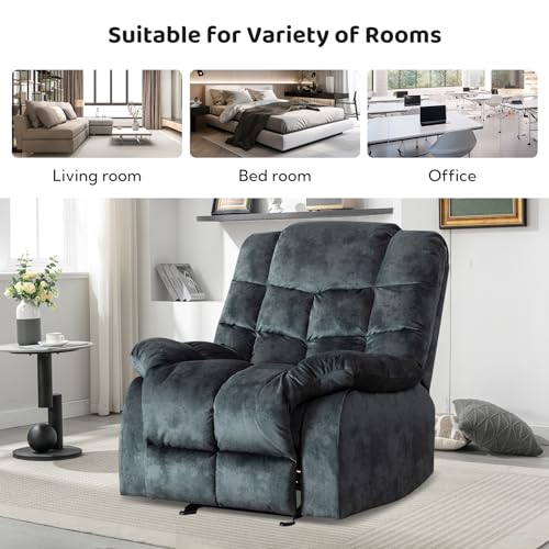 Manual Recliner Chair, Soft Fabric Reclining Chairs with Padded Backrest and Armrests, Classic Heavy Duty Single Sofa Recliner for Living Room