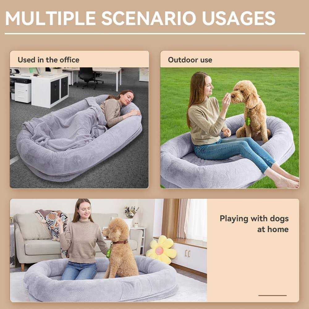Human Dog Bed Large Dog Bed with Raised Cushioned Rim and
