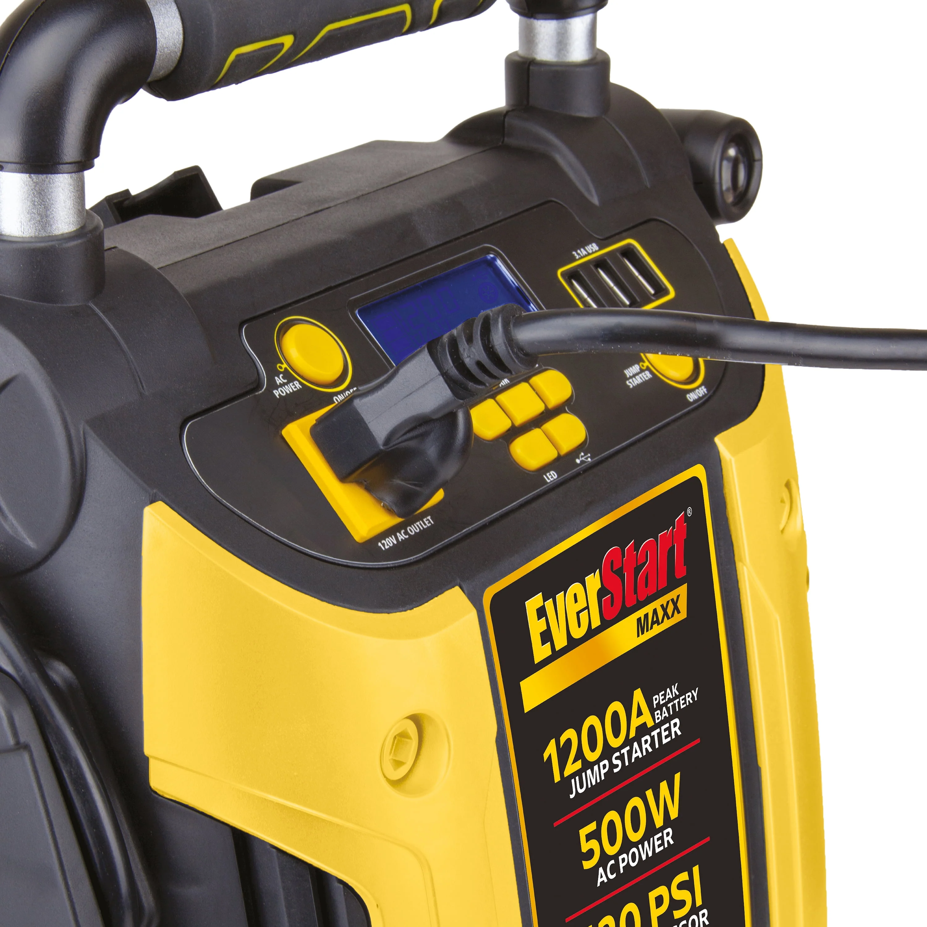 EverStart Maxx J5CPDE 1200 Peak Amps Jump Starter, Power Station, 500W Inverter, 120 PSI Compressor