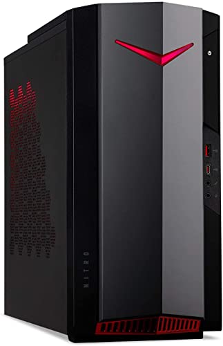 acer Nitro Gaming Desktop, 2023, Intel Core i5-12400F 6-Core 4.4GHz, NVIDIA GeForce GTX 1650 4GB GDDR6, 16GB DDR4, 512GB SSD, Windows 10 Home, Wi-Fi 6E, Bluetooth 5, 1xHDMI, 1xDP, 7xUSB, Black