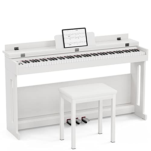 UMOMO UMP-716 88 Key Weighted Keyboard Piano with Piano Bench, Beginner Digital Piano Full Size Heavy Hammer Weighted Action Electric Piano Keyboard with USB & MIDI, Black