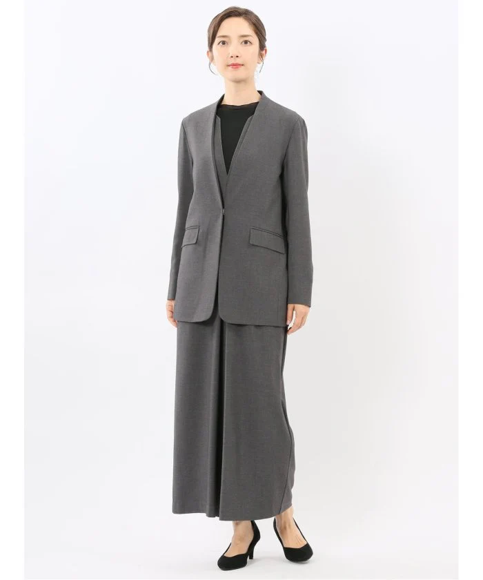 Stretch Washable Woolish No Collar Jacket