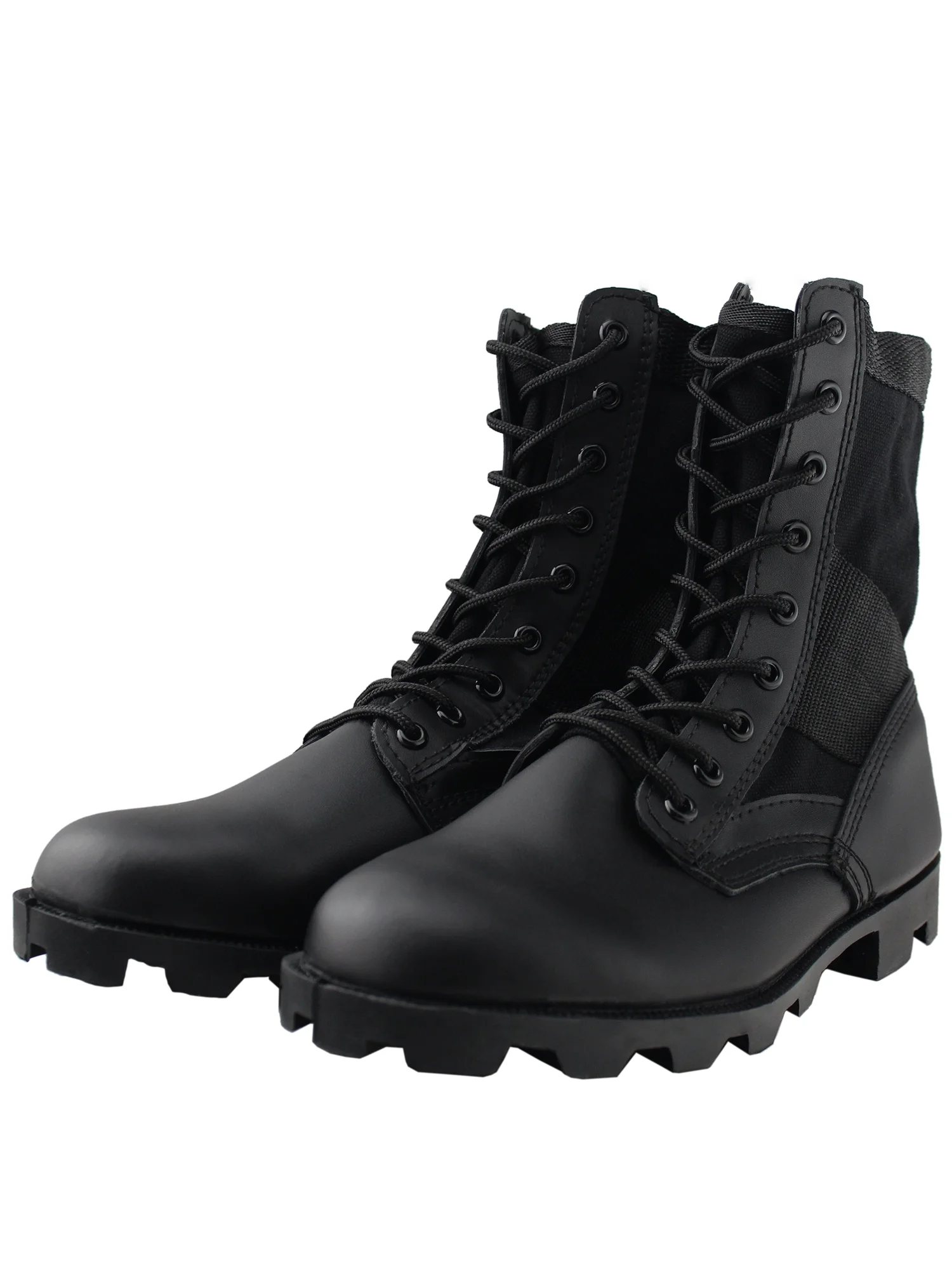 Tanleewa Men's Military Boots Black G.I Style Jungle Boot Lace up Outdoor Shoe Size 13 Adult Male