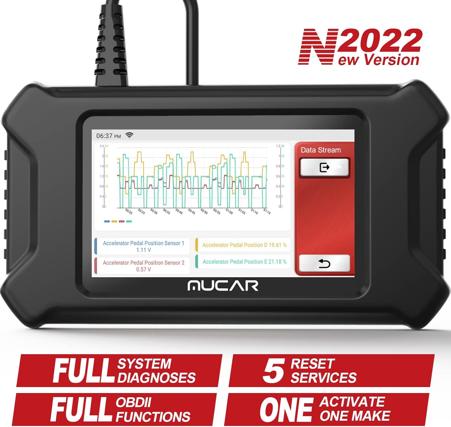 mucar OBD2 Scanner, CS99 2022 Newest OE-Level All Systems Car Scanner for Cars, Oil/EPB/SAS/DPF/Throttle Matching Reset Diagnostic Scan Tool, AUTO VIN, Fres Lifetime Update