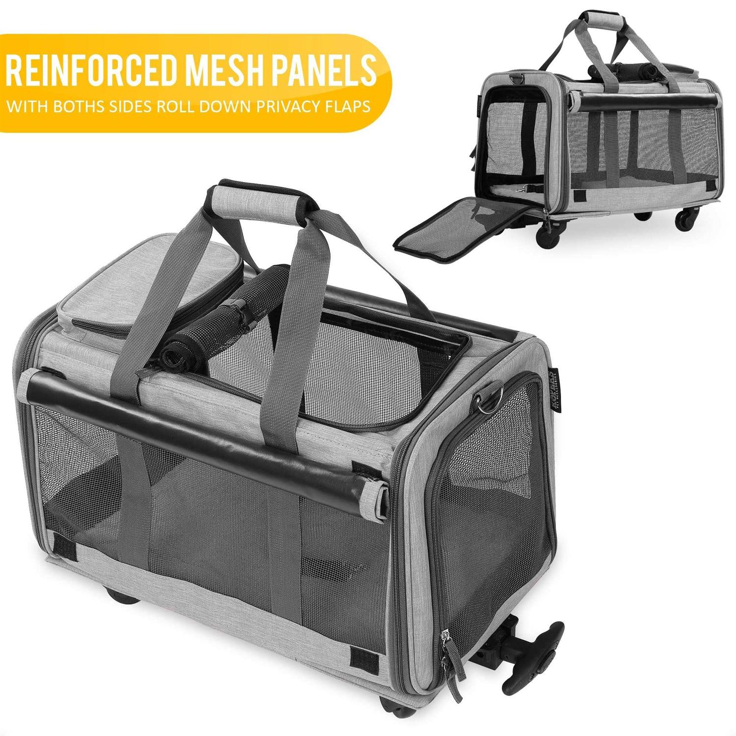 Kopeks Pet Carrier with Detachable Wheels for Small and Medium Dogs Cats - Pet Supplies online store