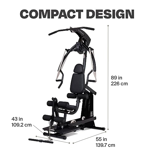 Centr Body Weight Home Gym Machine - Upper & Lower Body Weight Machine & Home Gym System with Multifunctional Cable for Full Body Workout Set - Exercise Equipment with Leg Extension & Leg Curl Station