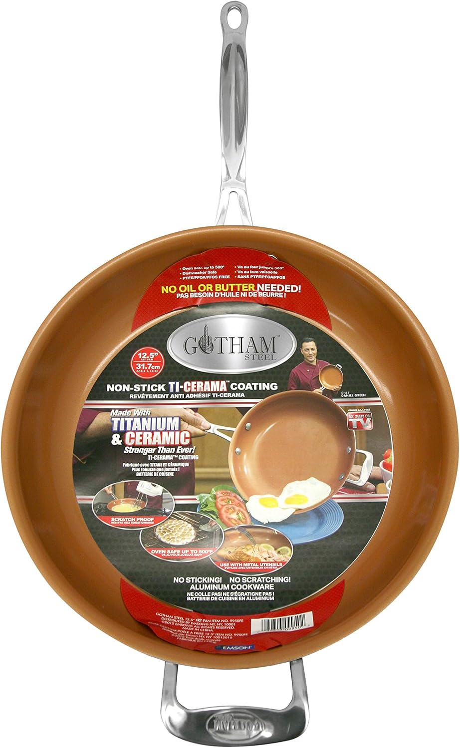 Gotham Steel 10 Piece Pots and Pans Set Nonstick Cookware Set with Ultra Nonstick Ceramic Coating & Gotham Steel Non Stick Frying Pan, 12.5” Ceramic Frying Pan Nonstick, Long Lasting Nonstick Cooking