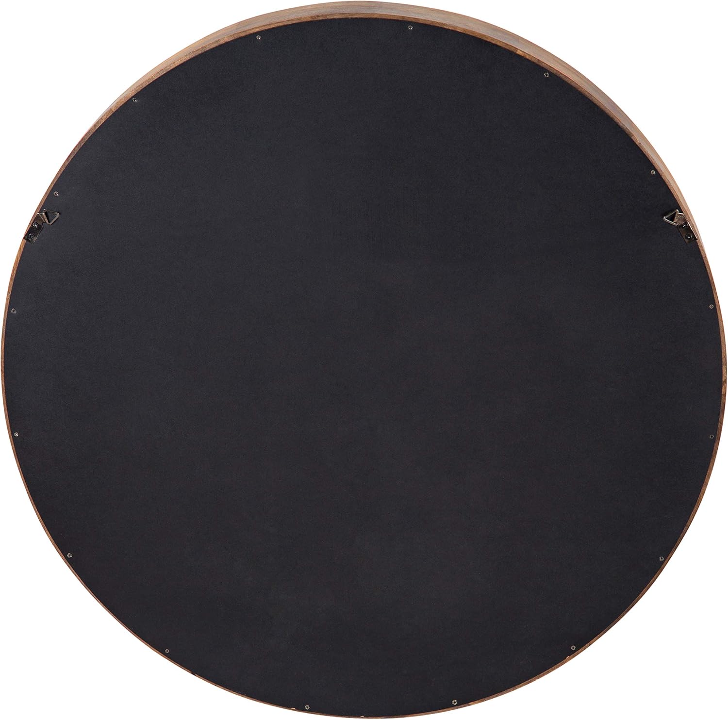 Kate and Laurel Hutton Round Mirror with Shelf, 30" Diameter, Rustic Brown Finish, Geometric Home Decor