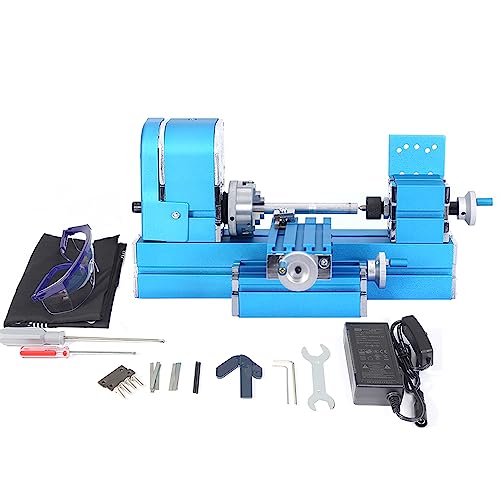 Universal Mini Metal Lathe Machine Motorized Metalworking DIY Tool Benchtop Woodworking for Hobby Science Education Modelmaking W10003M AC100V~240V (24W Lathe)
