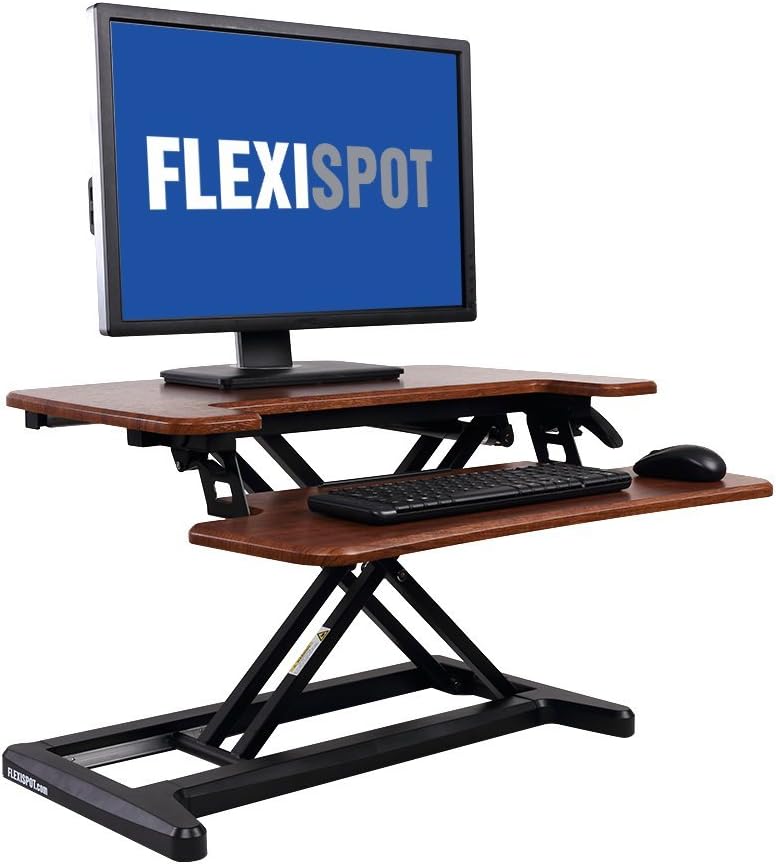 FLEXISPOT Standing Desk Hight Adjustable Desk Riser with Deep Keyboard Tray for Laptop - 35" - Black - M7MB-SBA