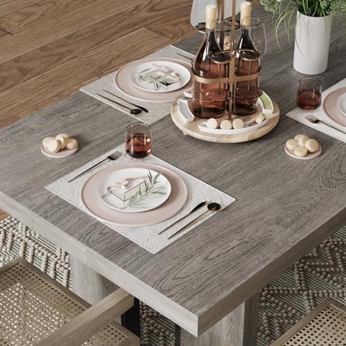 71" Large Dining Table, Rustic Farmhouse Dinner Table for 6 to 8 People, Rectangular Thick Kitchen Table with Heavy Duty Legs for Dining Room (Rustic)