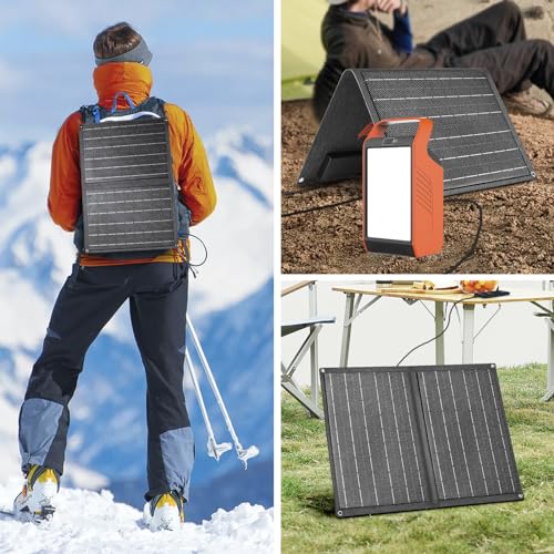 Takki Solar Generator 148Wh with 40W Solar Panel Included 300W Peak Portable Power Station Camping Power Bank with 110V AC Outlet for Home Camping Emergency Hurricane