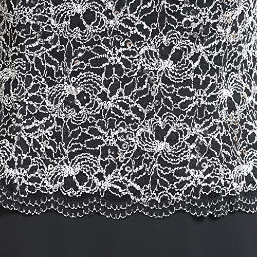Alex Evenings Women's 3/4 Sleeve Stretch Lace Bodice One Piece Mother of The Bride Dress (Petite and Regular Sizes)