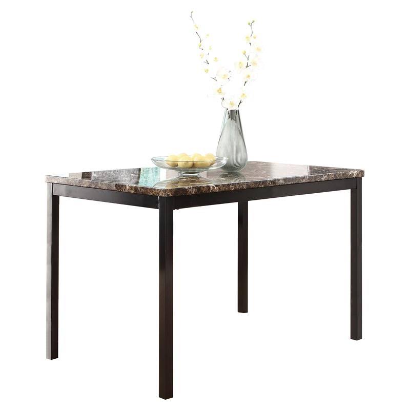 Pemberly Row Contemporary Dining Room Table with Faux Marble Top in Black - PR-4753-2025700