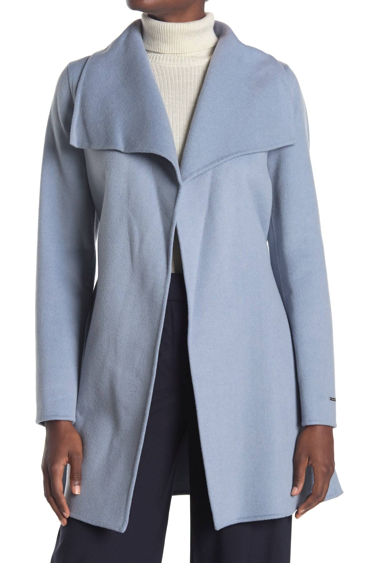 Tahari Ella Double Face Wool Coat, Pale Blue / Xs