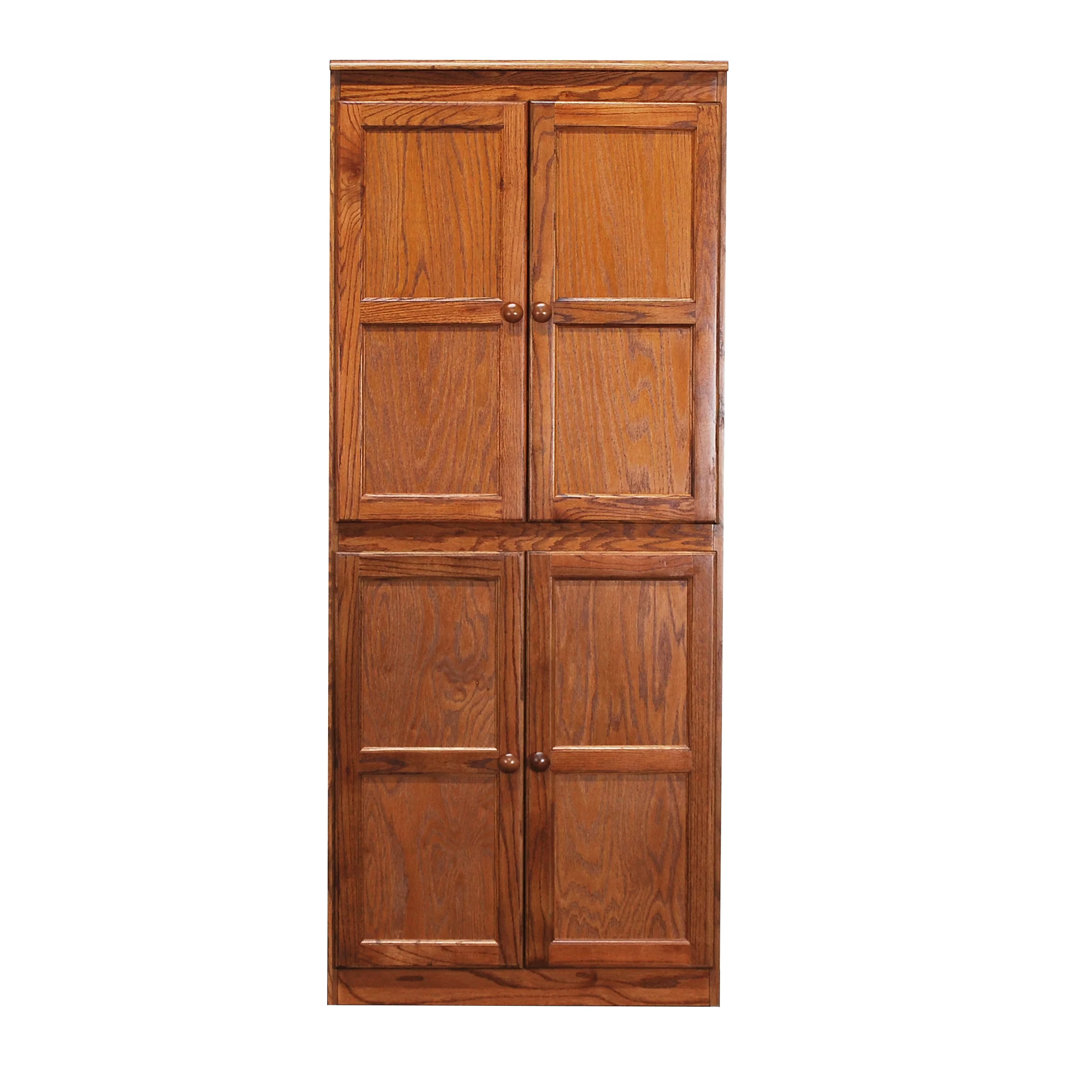 Concepts in Wood Storage Cabinet, 72 inch with 5 Shelves - Oak Finish