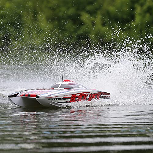 Pro Boat RC Blackjack 42" 8S Brushless Catamaran RTRBattery and Charger Not Included White/Red PRB08043T2