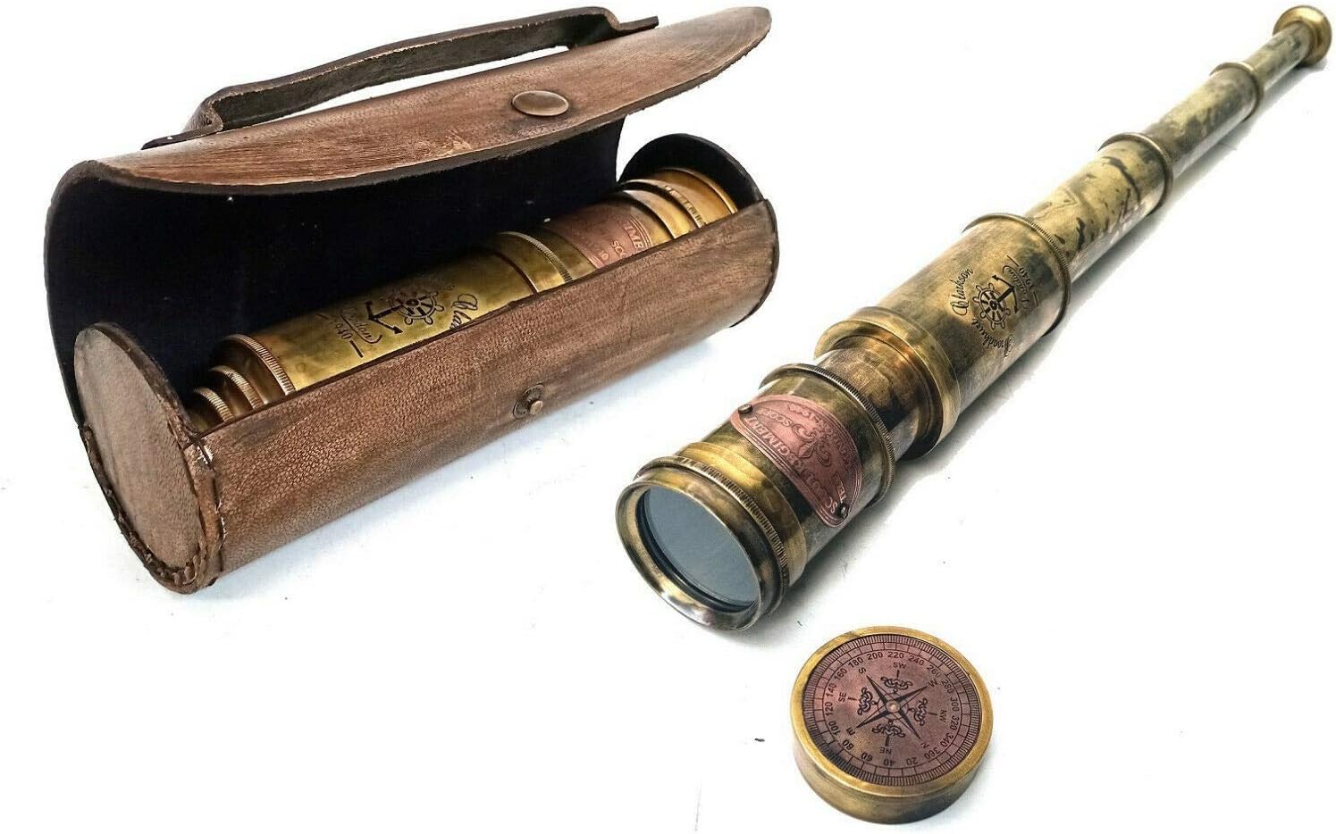 Scout Regiment Brass Telescope 19 London 1940 Broadhurt Clarkson Antique Replica Spyglass Scope High Resolution DF Lens Brilliant Magnification