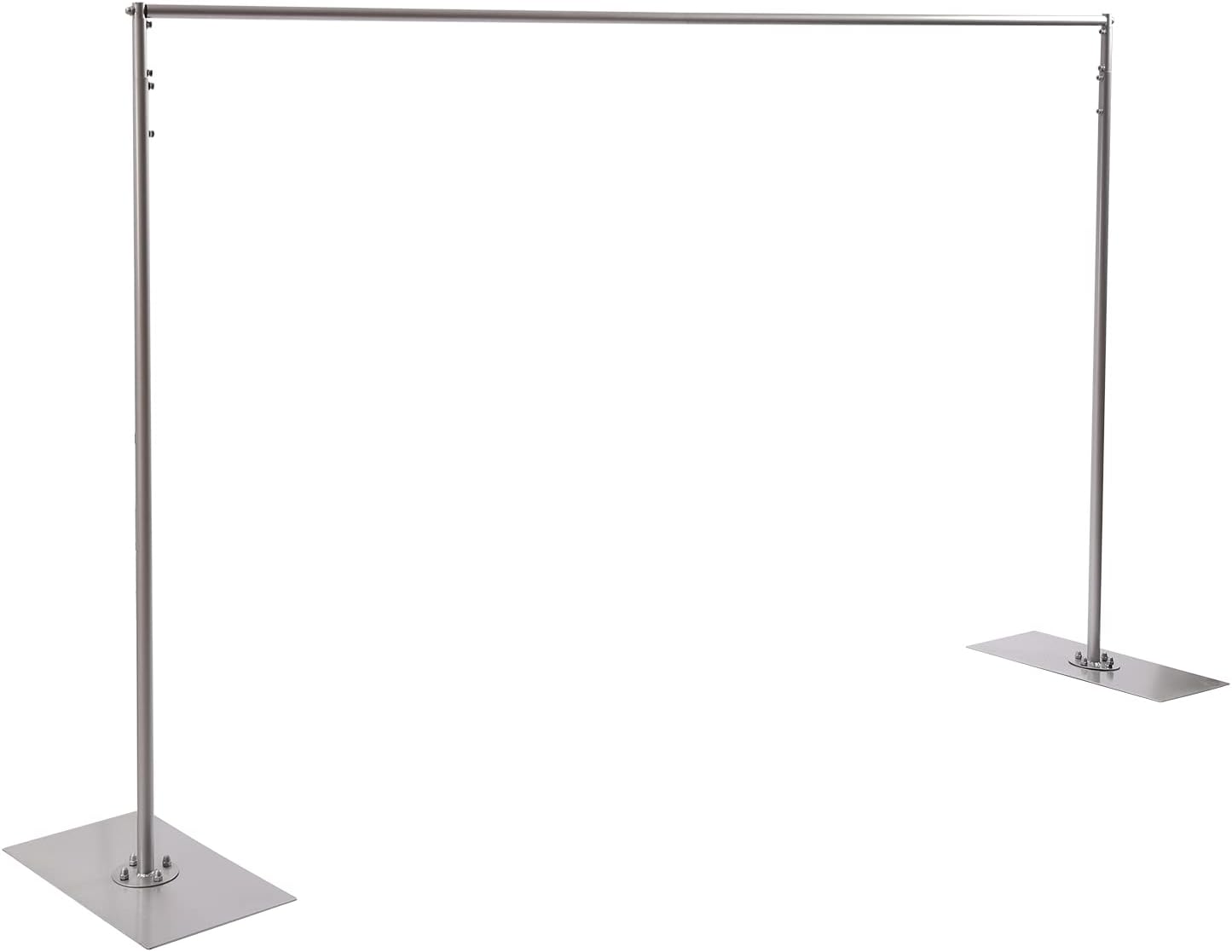 10 x 20ft Pipe and Drape Backdrop Stand Kit, Heavy Duty Stand with Metal Steel Base Adjustable Photography Background Frame for Parties, Photo Video Studio, Wedding