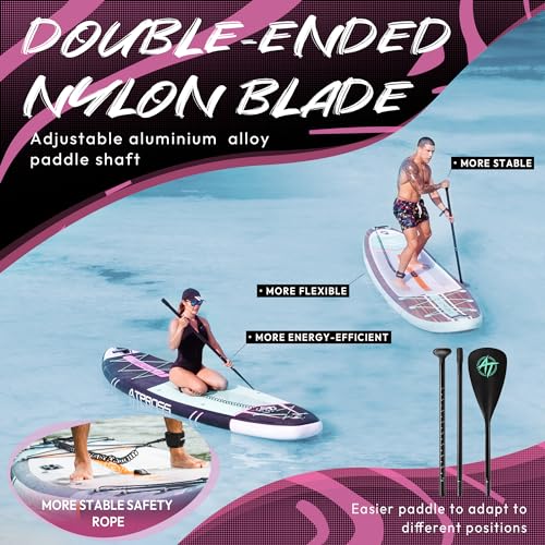 11'6"x35" Inflatable Paddle Board, 450lbs Extra Wide Stand Up Paddleboard for Adults with Premium SUP Accessories Kit & Backpack, Blow Up Kayak Non-Slip Stable Deck Boat for Yoga Fishing Surf