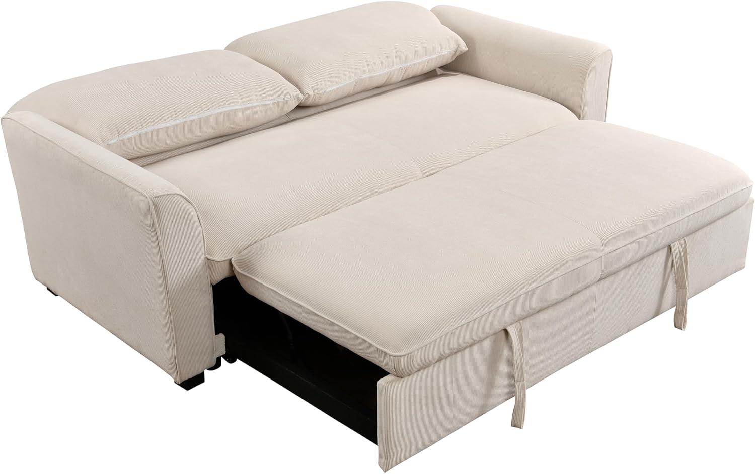 78 Inch 3 in 1 Convertible Sleeper Sofa Bed, Modern Fabric Loveseat Futon Sofa Couch w/Pullout Bed, Small Love Seat Lounge Sofa w/Reclining Backrest, Furniture for Living Room,Beige