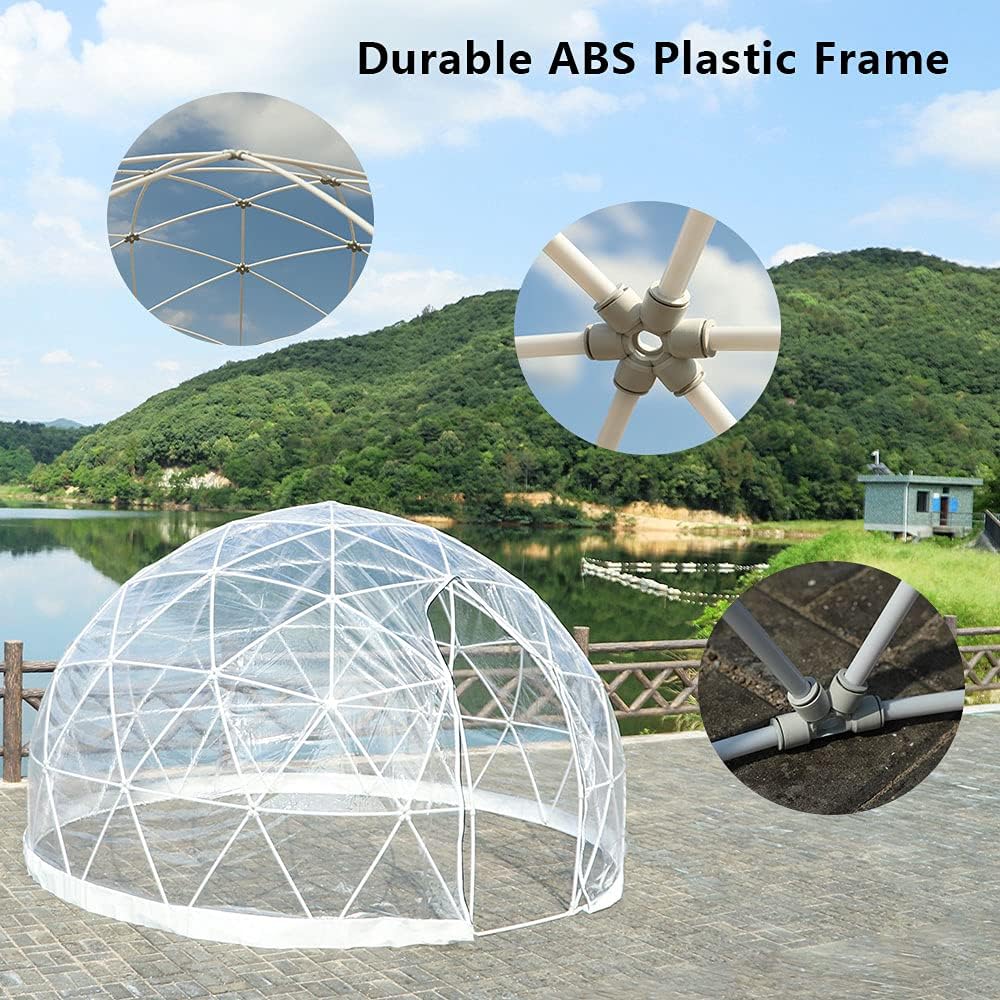 Bubble Tent Dome House Camping 12ft, Garden Outdoor Clear Shelter Geodesic 5-7 Person for Backyard Patios, Canopy Gazebos Screen House Room Lean to Greenhouse