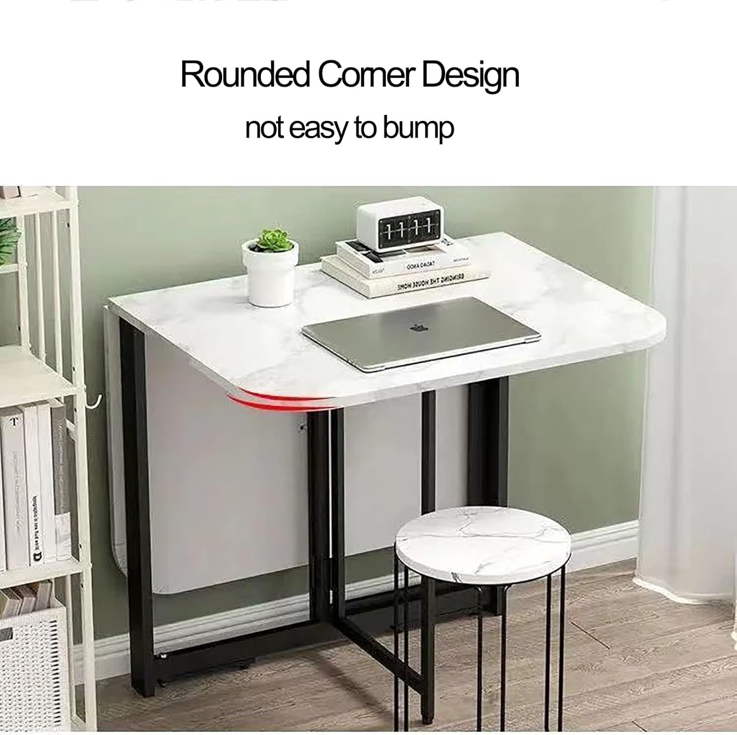 Drop Leaf Dining Table, Folding Dining Table, Wooden Foldable Kitchen Table, Multifunction Expandable Table, Foldable Extendable Space Saving Furniture, Foldable in 3 Forms, f