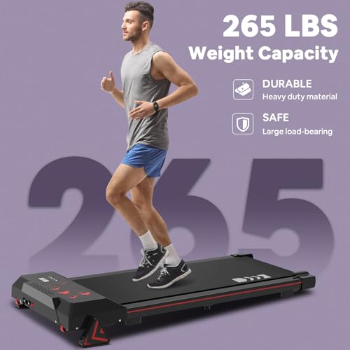 Walking Pad with Incline - Under Desk Treadmill for Home Office - 2.25HP Inclined Treadmills with Remote Control, LED Display, 265lbs Weight Capacity