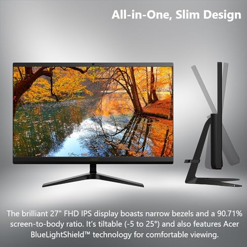Acer Aspire C24-1700-UR12 AIO Desktop | 23.8" Full HD IPS Display | 12th Gen Intel Core i5-1235U | Intel Iris Xe Graphics | 8GB DDR4 | 512GB NVMe M.2 SSD | Intel Wireless Wi-Fi 6 | Windows 11 Home
