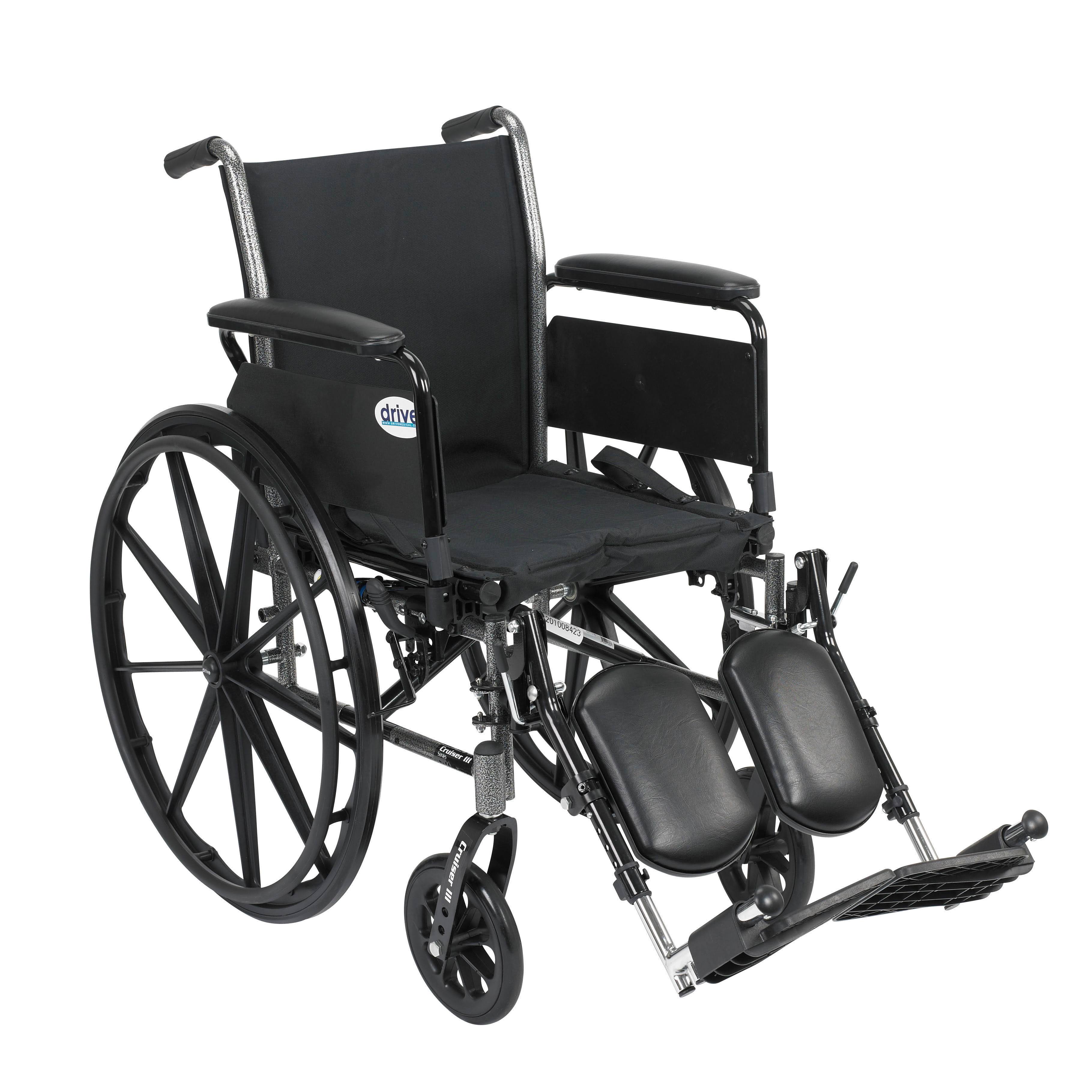 Drive Medical - Cruiser III Light Weight Wheelchair with Flip Back Removable Arms