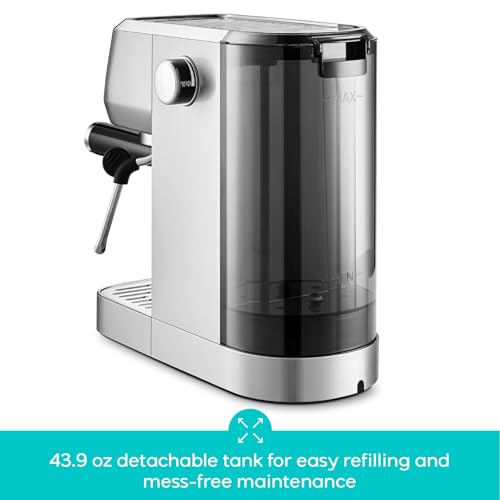 CASABREWS 3700 Gense Espresso Machine 20 Bar, Stainless Steel Espresso Maker With Steam Milk Frother, Coffee Machine Cappuccino Latte Machine With 43.9 oz Removable Water Tank