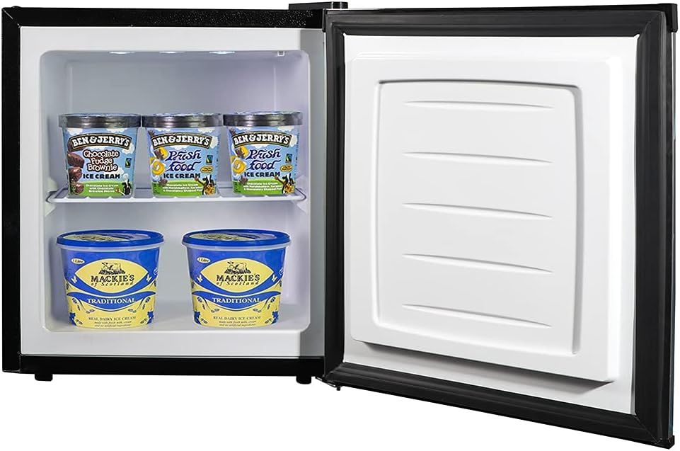 Stainless Steel Finish 1.1 cu.ft. Compact Mini Upright Freezer with Adjustable Temperature Control, for Home Apartment Office Garage
