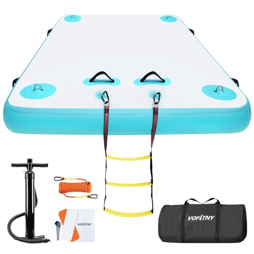 VOFiTNY Inflatable Floating Dock, Swim Platform Floating Dock for Lakes, Lake Floats for Adults, Island Raft Mat for Lake Beach Ocean, Non-Slip Surface