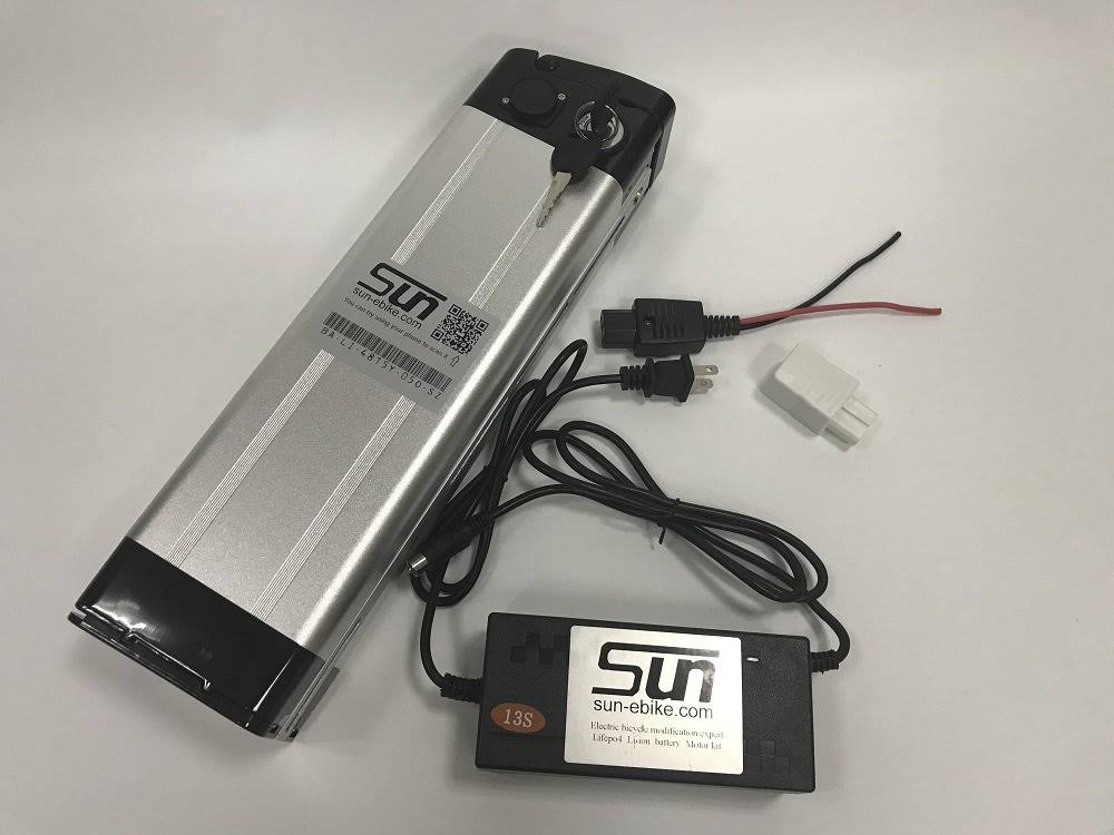 SUN-EBIKE 48V 15Ah 18650 Li-ion Lithium Battery Aluminum Case BMS 3A Charger Rechargeable Use for 500W 750W 1000W Ebike Bicycle