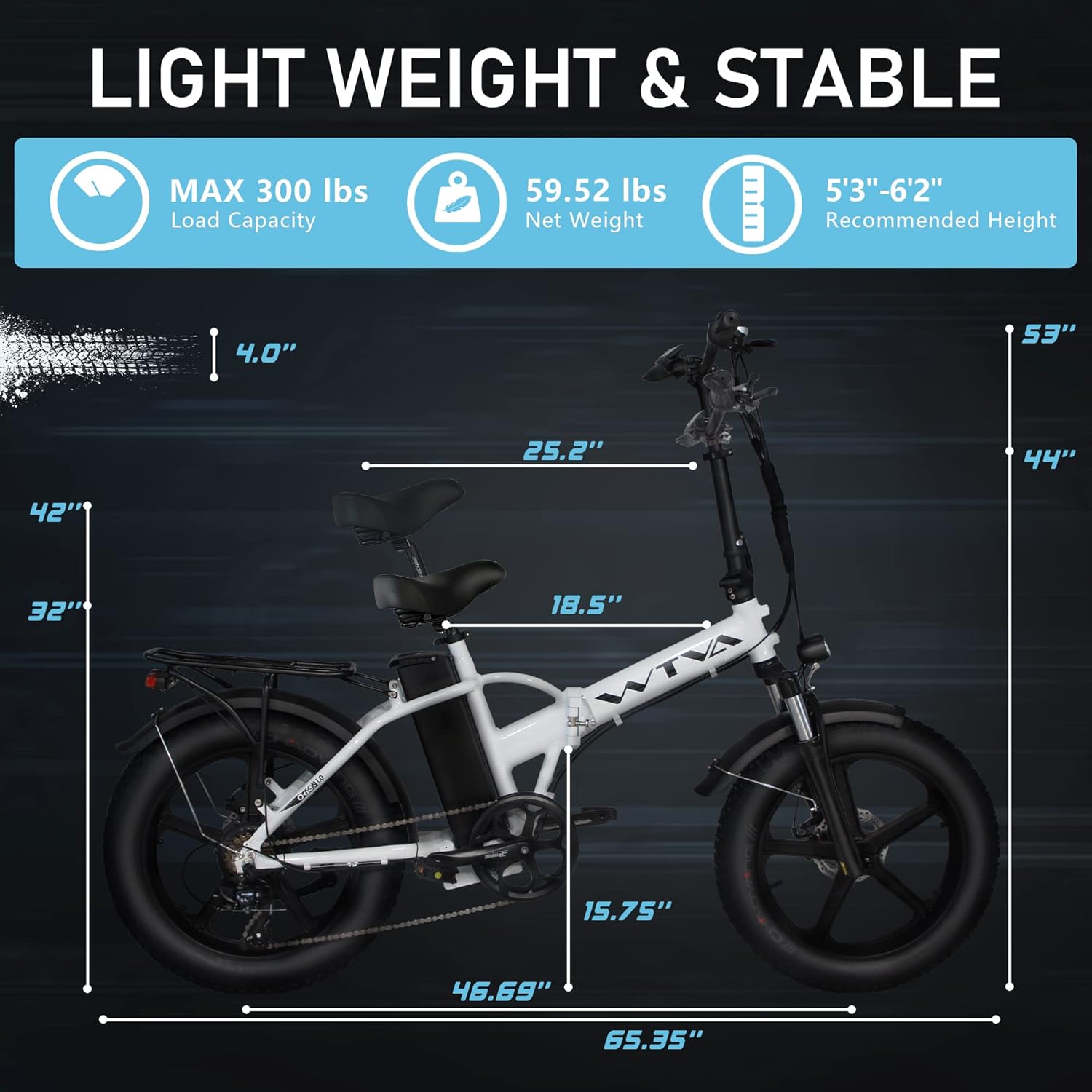 Electric Bike 750W 28MPH Fat Tire Folding Ebike 20" Adult Electric Bicycles, 48V 13AH Foldable E-Bike with Lockable Suspension, Shimano 7-Speed, Mountain Beach Cruiser Ebikes
