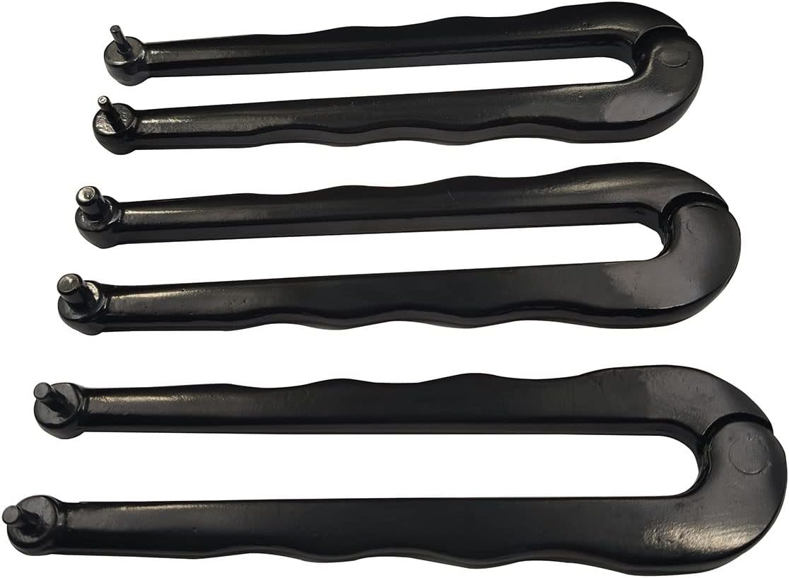 Universal Black Finish Steel Adjustable Face Spanner Wrench Pin Pliers For Round Nuts with Drilled Holes (3mm)