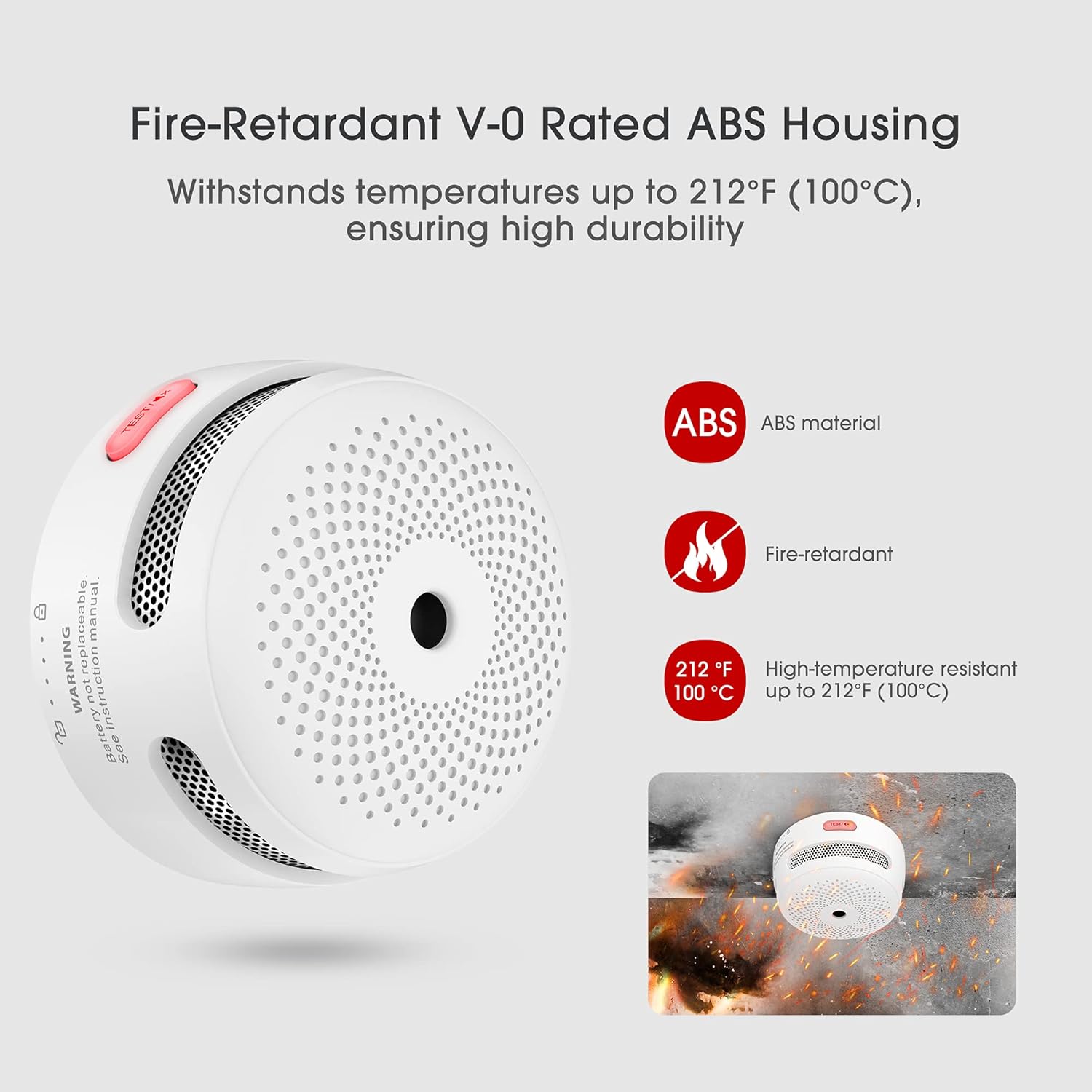 X-Sense Mini Smoke Alarm, 10-Year Battery Fire Alarm Smoke Detector with LED Indicator & Silence Button, XS01, 6-Pack