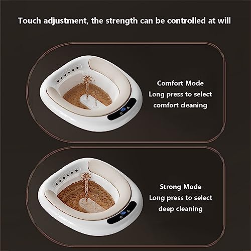 Electric Sitz Bath for Hemorrhoids Sitz Baths Tub for Toilet Seat Sitz Bathtub for Men Women Sits Bath Postpartum Care Kit Soaked Steam Relief of Vaginal/Anal Inflammation,PVC, Light Tan