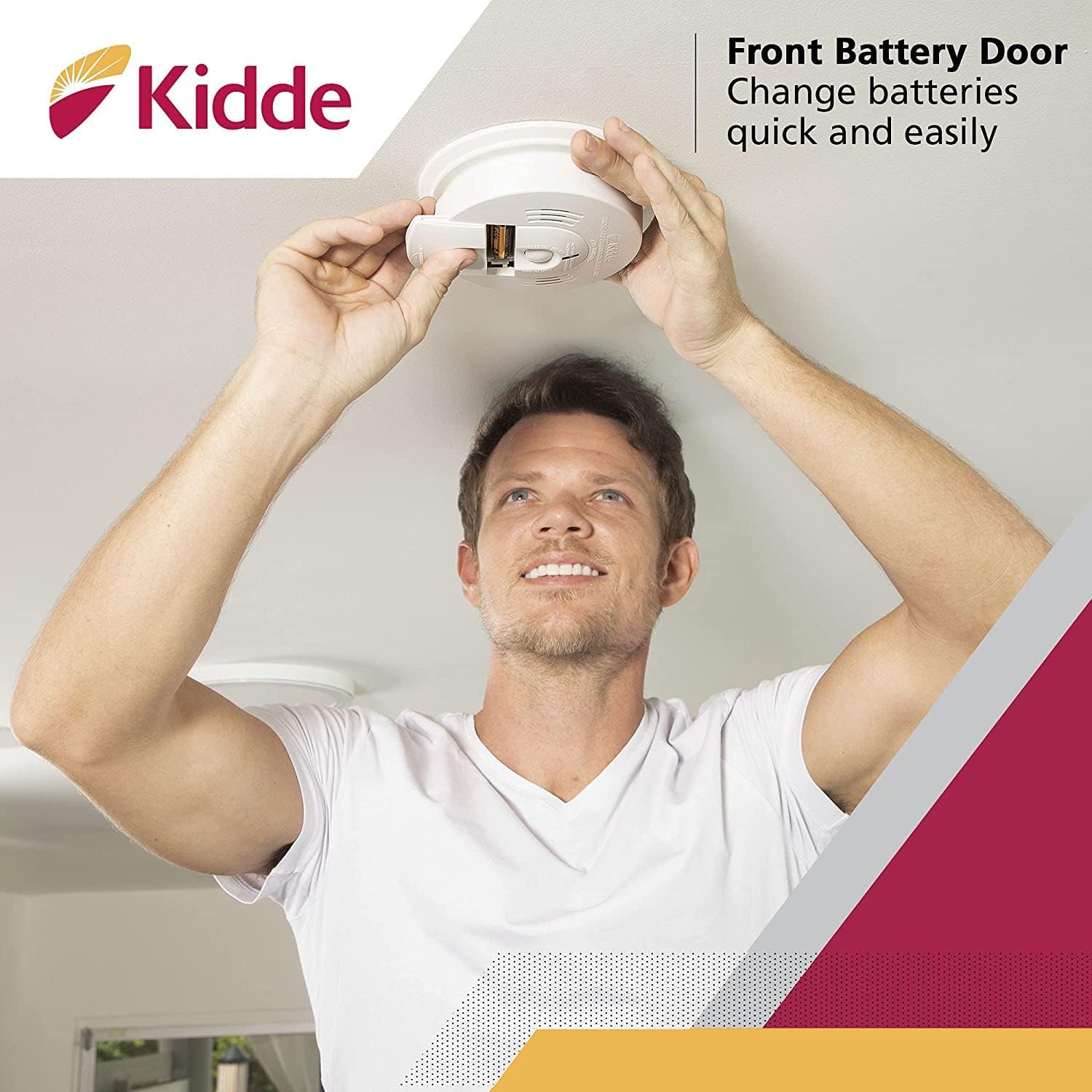 Kidde Smoke & Carbon Monoxide Detector, Battery Powered, Interconnect Combination Smoke & CO Alarm, Voice Alert Pack of 2