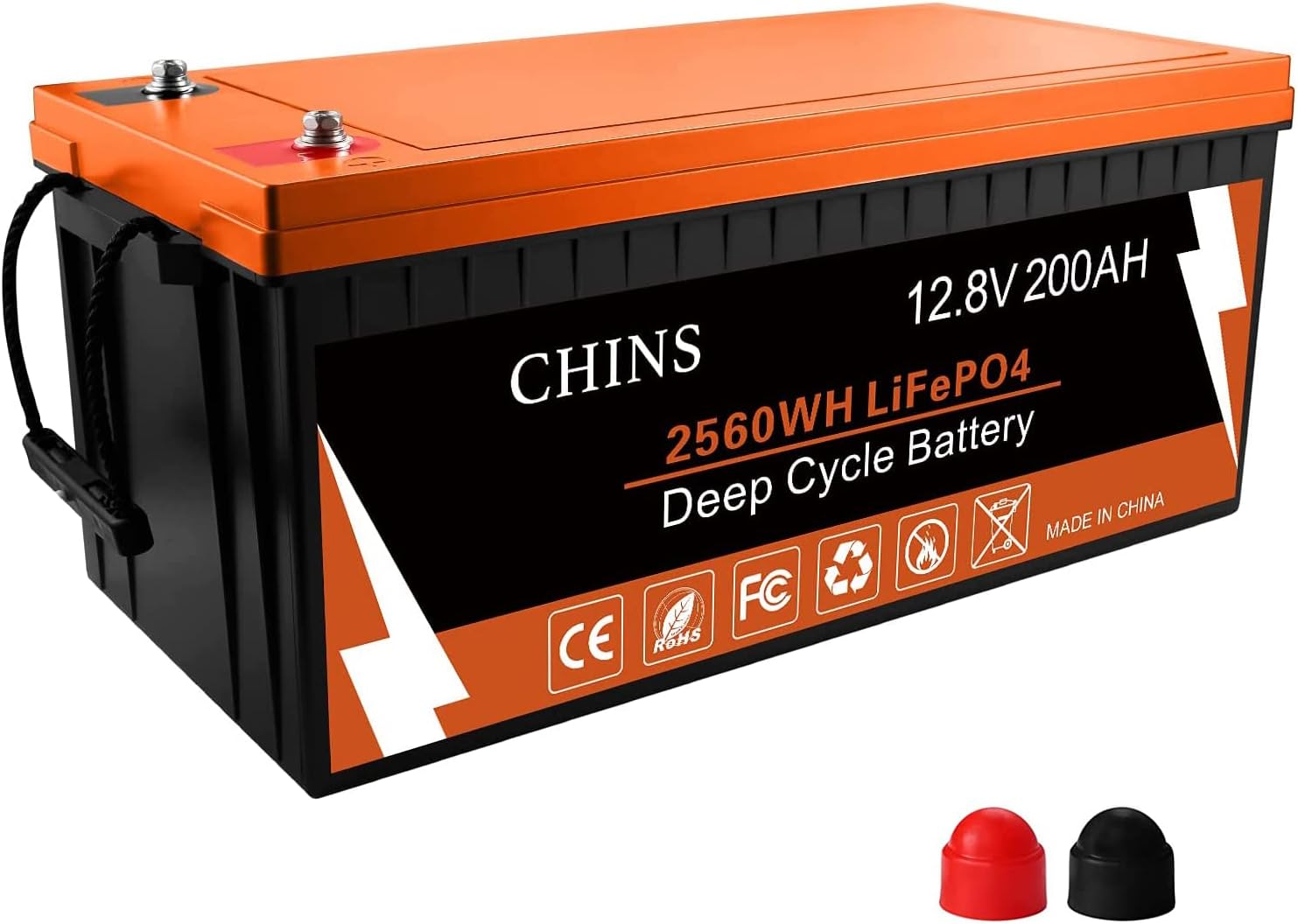 CHINS LiFePO4 Battery 12V 300Ah Lithium Battery - Built-in 200A BMS, Perfect for Replacing Most of Backup Power, Home Energy Storage and Off-Grid etc.