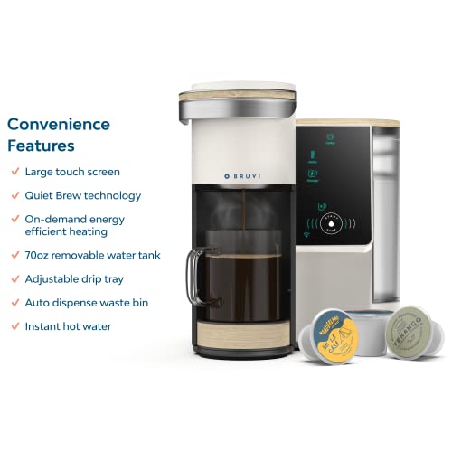 BRUVI The Bruvi Bundle in Black | Single-Serve Coffee System | Includes 20 Coffee and Espresso B-Pods + Bruvi Coffee Brewer + Premium Water Filter Kit