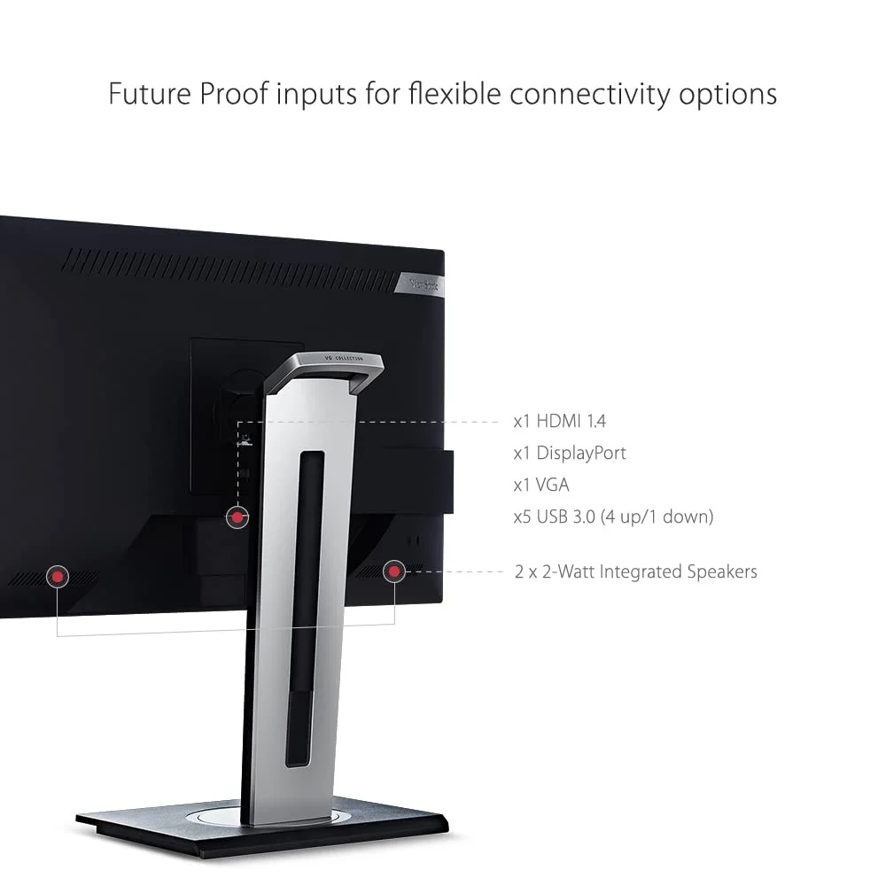 ViewSonic VG2248 22 Inch IPS 1080p Ergonomic Monitor with HDMI DisplayPort USB and 40 Degree Tilt for Home and Office,Black, 19.6 x 14.7 x 8.0