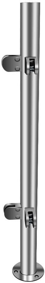 NOPTEG 35" Glass Railing Post - 【Corner Post】 304 Stainless-Steel Glass Panels Deck Railing System Glass Fence Panels Glass Railing Hardware Glass Stair Railing System (Free-Handrail Version Pack of 2