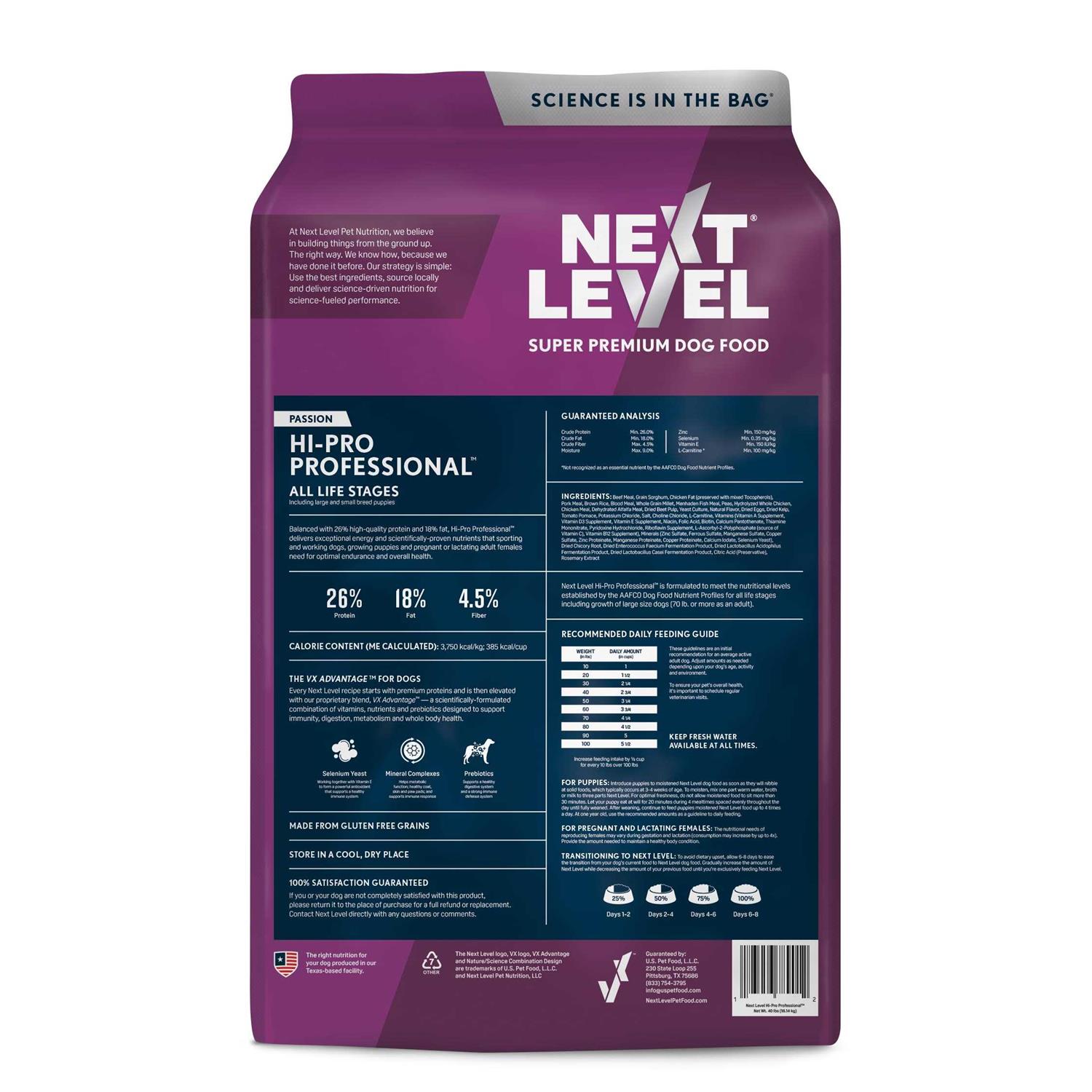 Next Level Hi Pro Professional Dry Dog Food - Pet Supplies online store