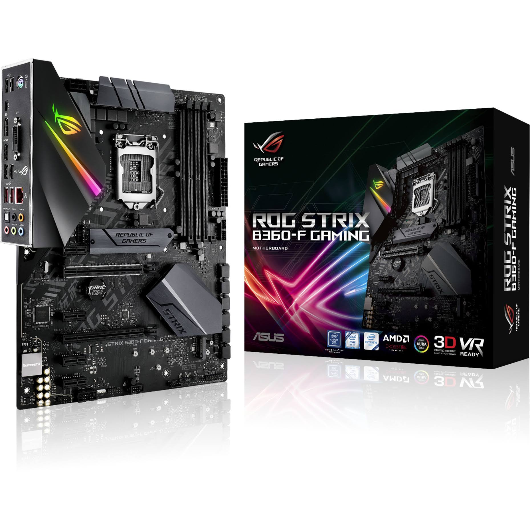 ASUS ROG STRIX B360-F GAMING with Intel B360 Express ATX Motherboard - LGA1151 Socket