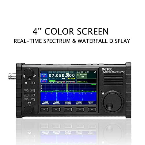 Xiegu X6100 HF Radio Transceiver, 10W Full Mode SDR Radio Supports BT with 4" LCD Screen