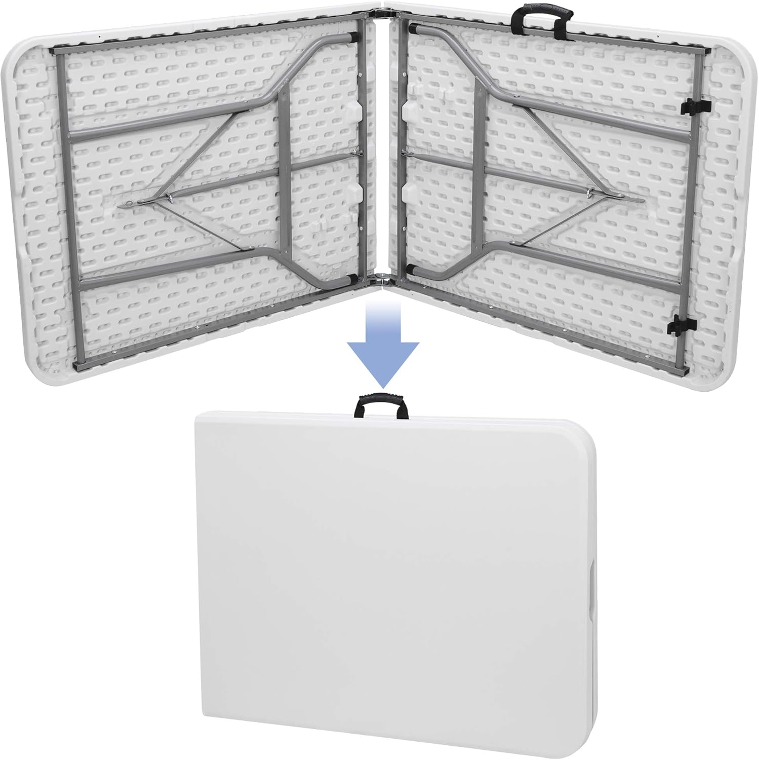 SUPER DEAL Square Folding Card Table, 3ft Indoor Outdoor Portable Camping Picnic Plastic Table